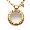 Gold Plated Magnifying Glass Pendant Long Necklace