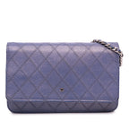 CC Calfskin Double Stitched Wallet on Chain