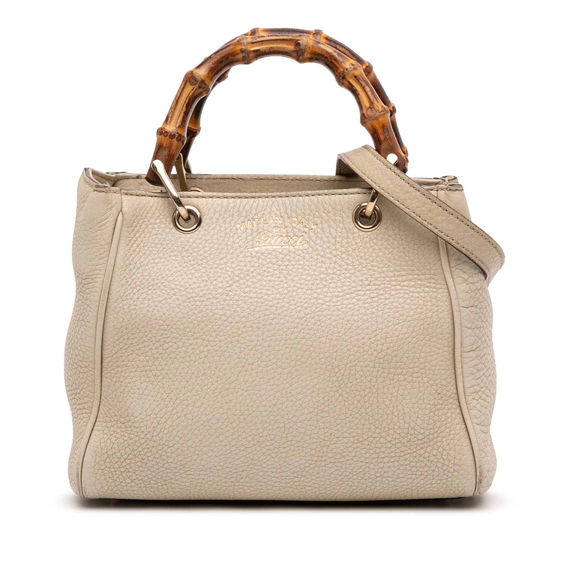 Mini Calfskin Bamboo Shopper Satchel