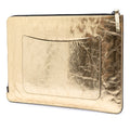 Metallic Crinkled Calfskin Feministe Mais Feminine Pouch