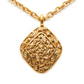 CC Gold Plated Rhombus Medallion Pendant Necklace