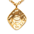 CC Gold Plated Rhombus Medallion Pendant Necklace