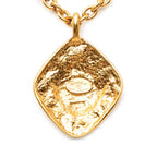 CC Gold Plated Rhombus Medallion Pendant Necklace