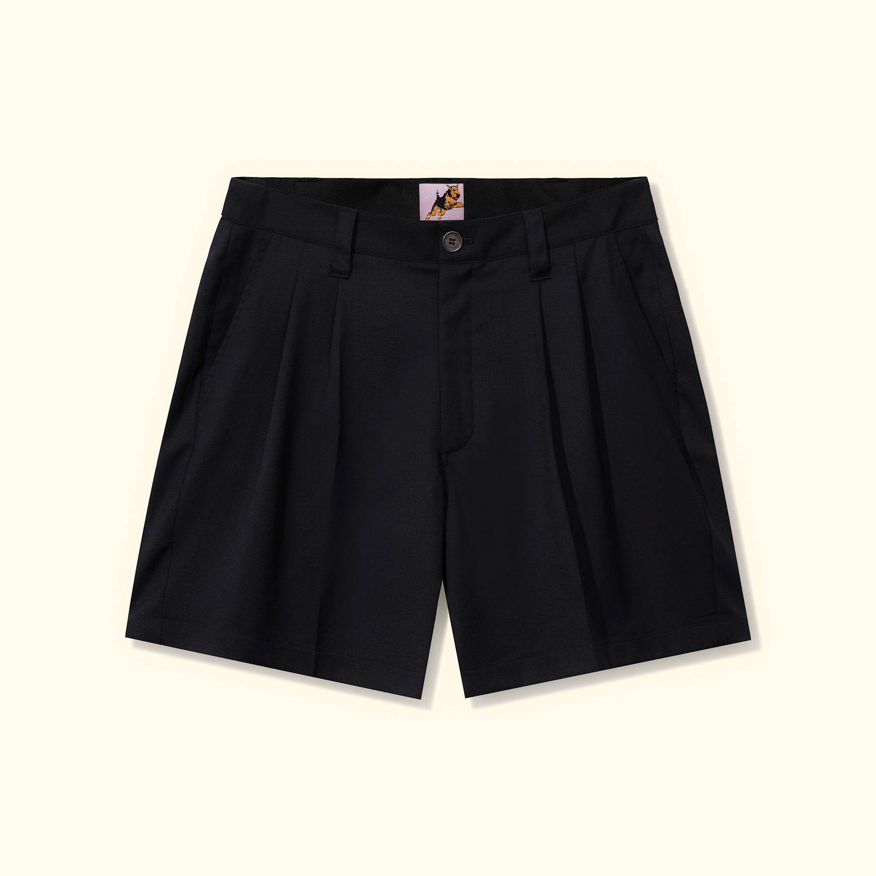 Double Pleated Shorts Black