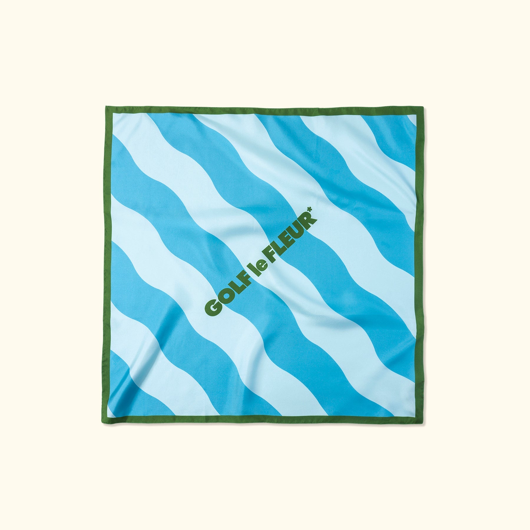 Wavy Stripe Silk Scarf Blue