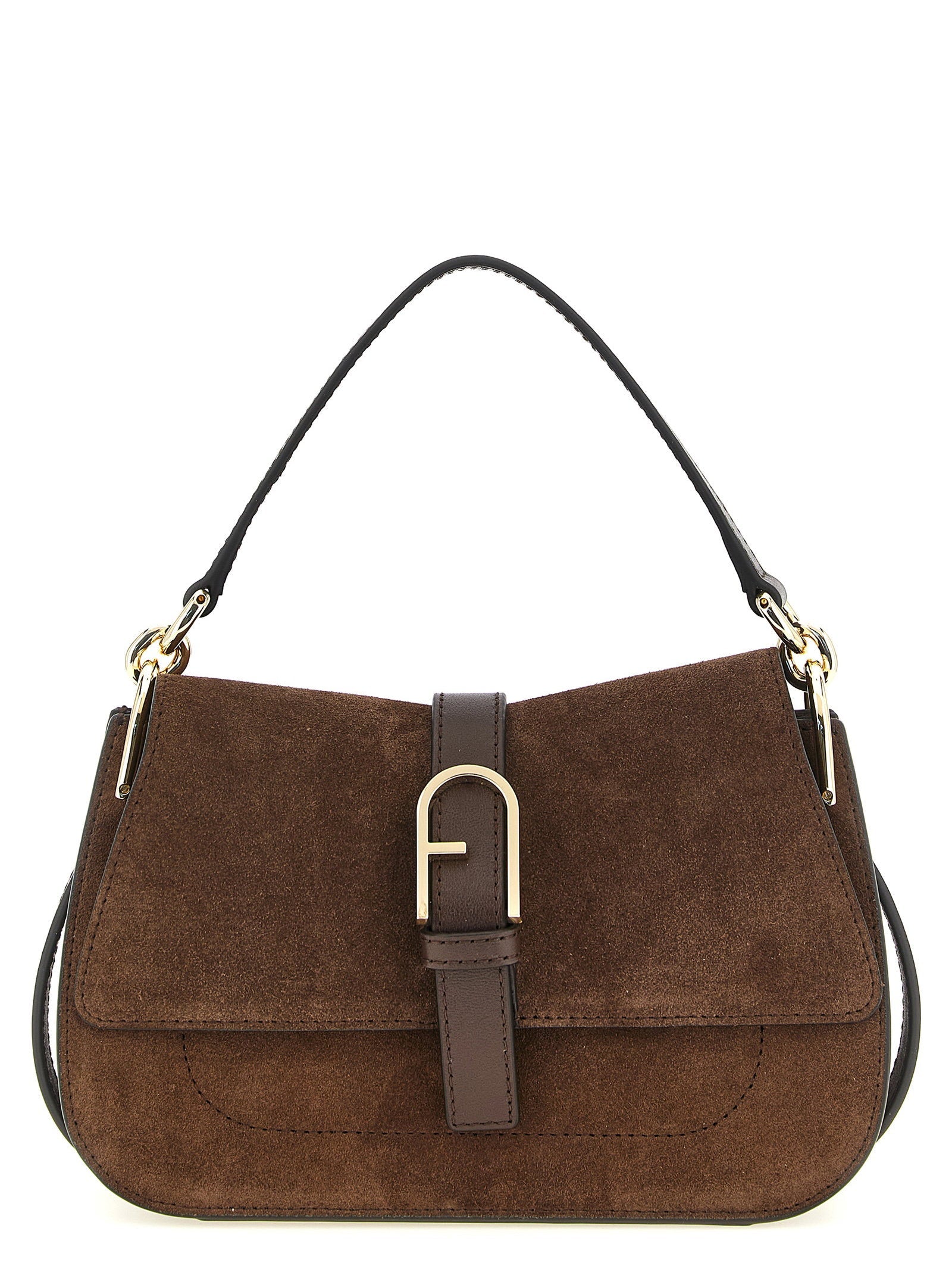 Furla Flow Mini Shoulder Bag — Brown