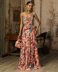 Blush Pink Printed And Highlighted Corset Gown By KYNAH, Luxury Indian Fashion & Bridal Wear