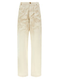 Willy Chavarria Used-Effect Denim Jeans — Cream