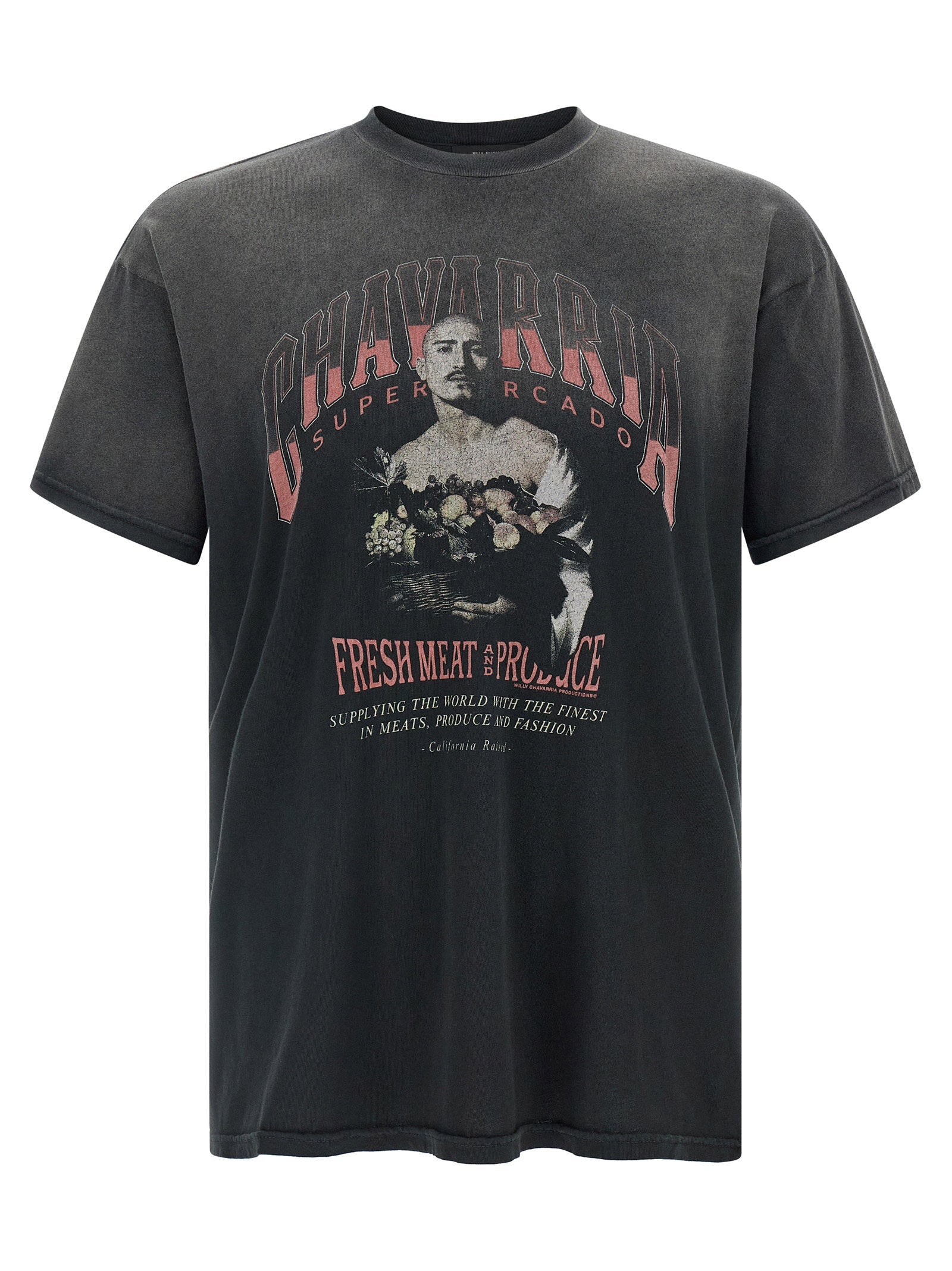 Willy Chavarria Vintage Washed Graphic T-shirt — charcoal