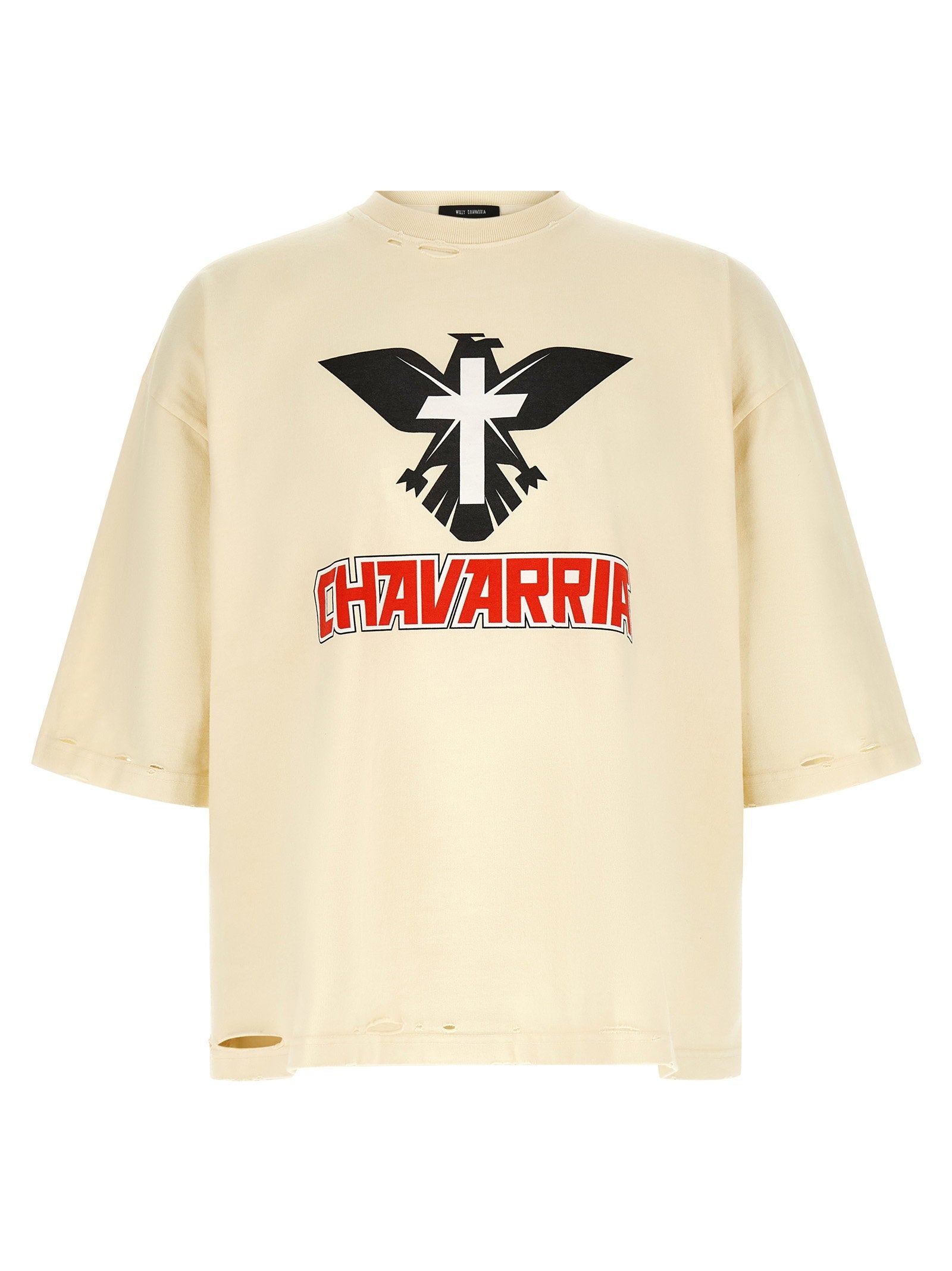 Willy Chavarria Logo-Print Cotton T-shirt — Cream