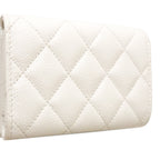 CC Quilted Caviar Flap Card Holder Wallet