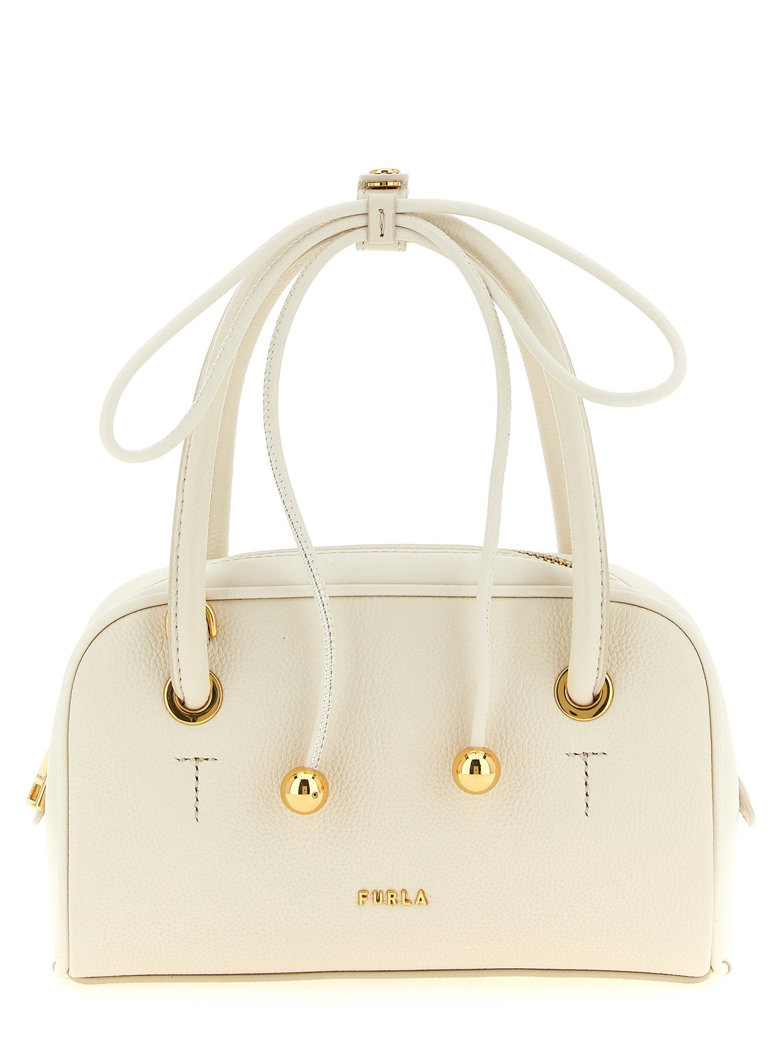 Furla Poppy S Top Handle Bag — Cream