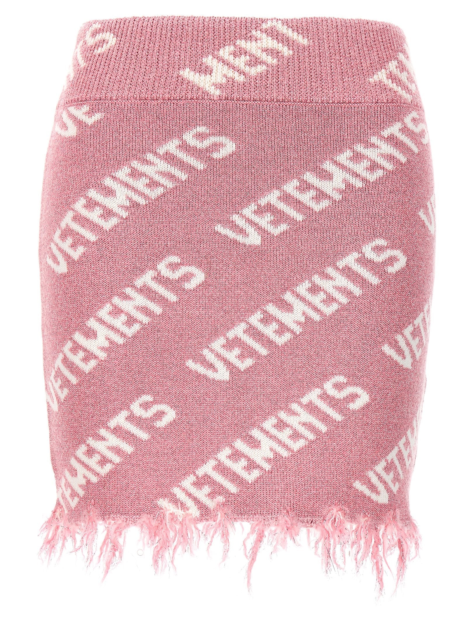 Vetements Lurex Monogram Jacquard Skirt — Pink