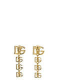 Dolce & Gabbana Logo-Pendant Drop Earrings — Gold