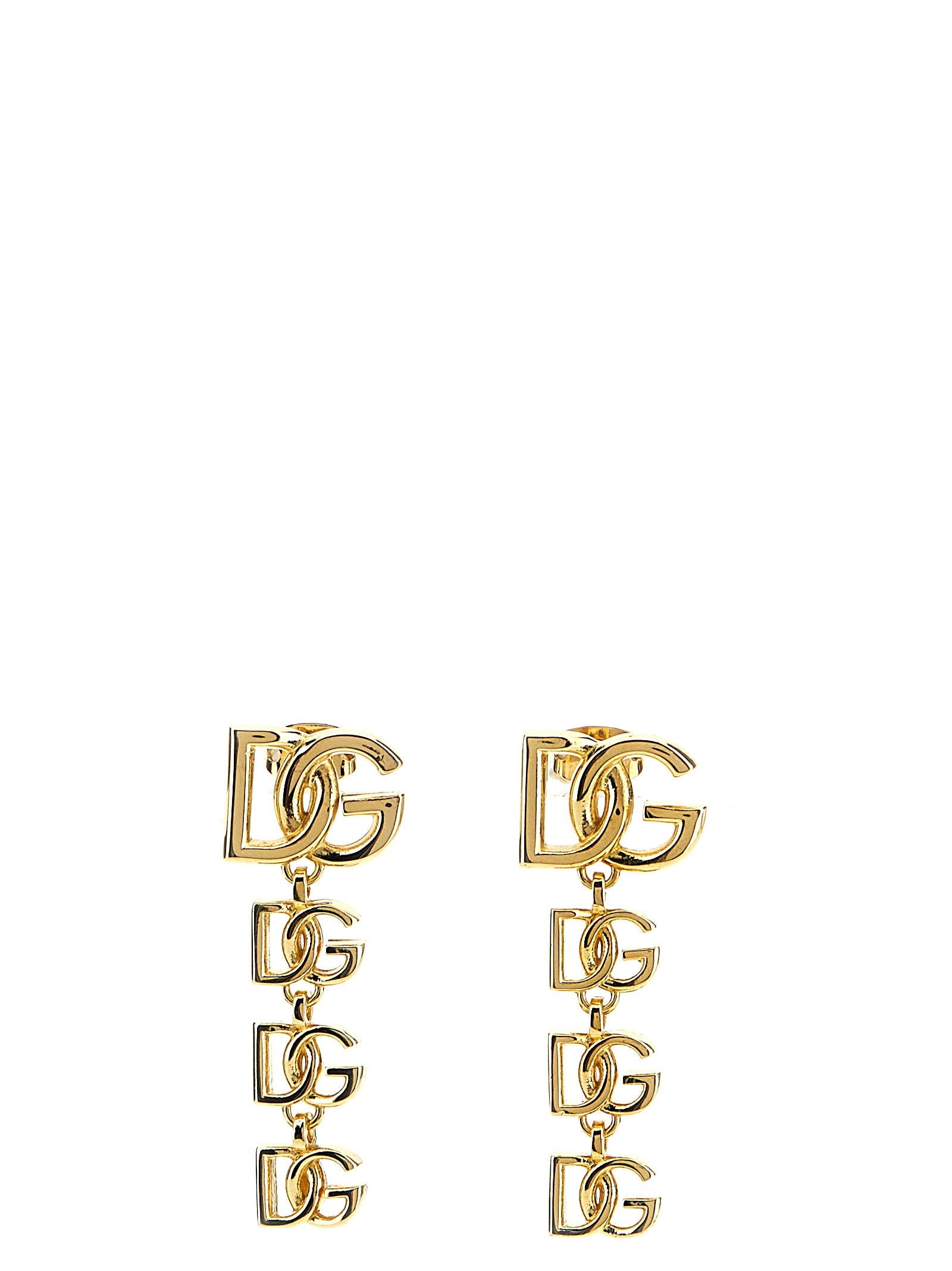 Dolce & Gabbana Logo-Pendant Drop Earrings — Gold