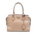Small City Calf Trimmed Saffiano Top Handle Bag