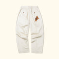 Darryl Wide Pleated Trousers Cream