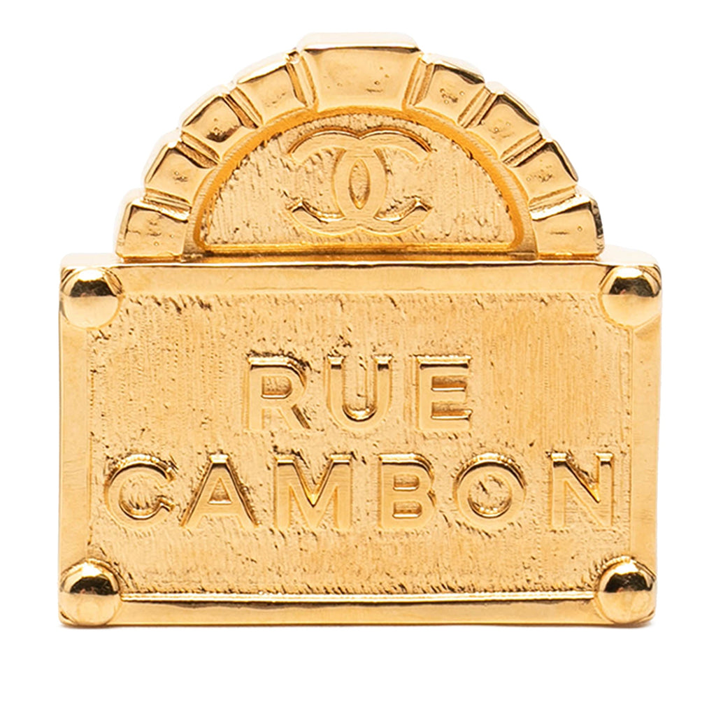 CC Gold Plated Rue Cambon Dome Brooch
