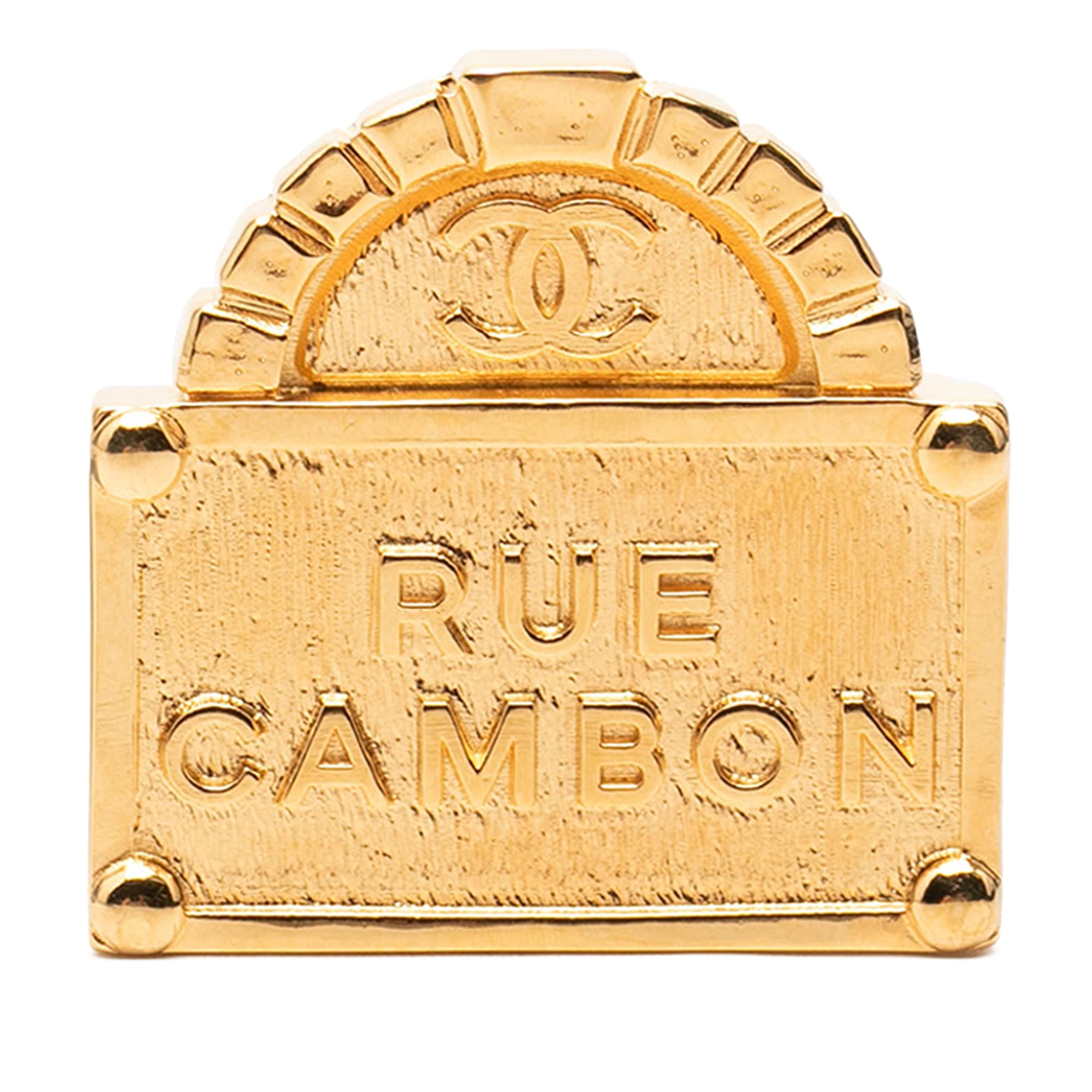 CC Gold Plated Rue Cambon Dome Brooch