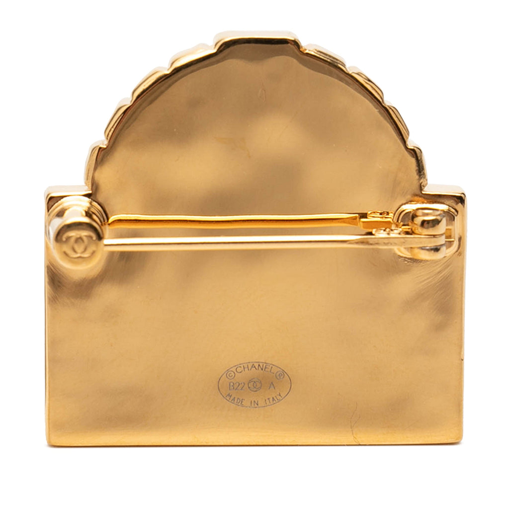 CC Gold Plated Rue Cambon Dome Brooch