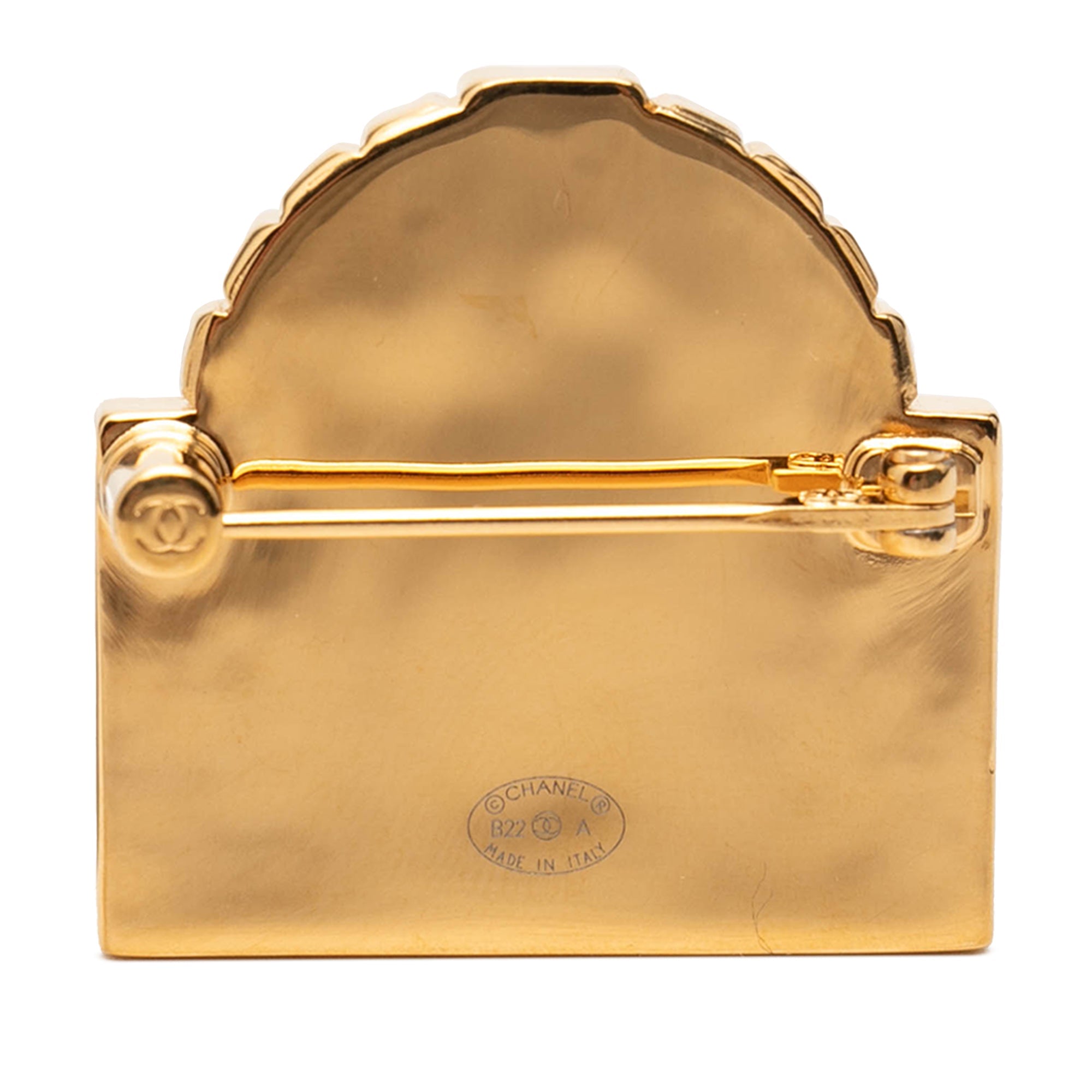 CC Gold Plated Rue Cambon Dome Brooch