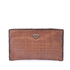 Woven Goatskin Madras Clutch