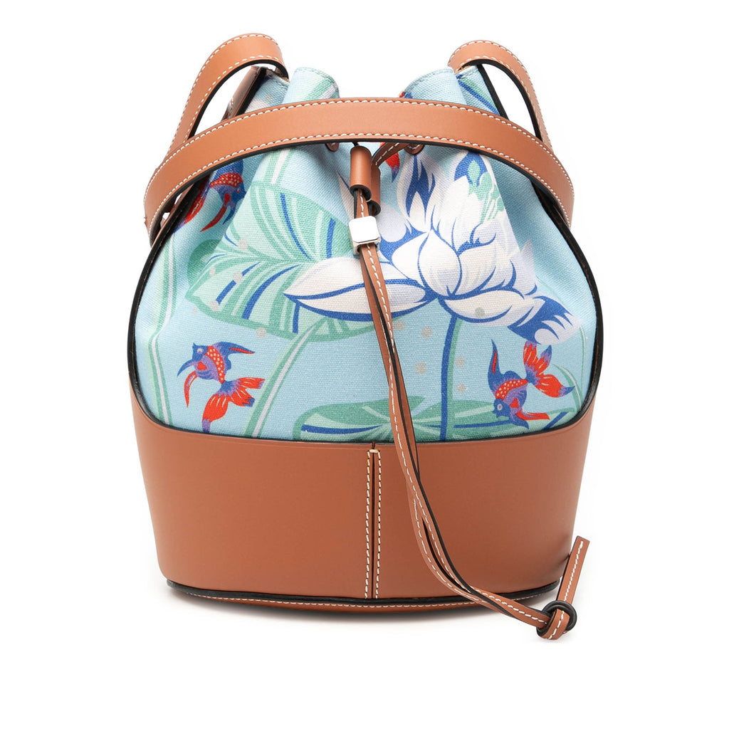 Paulas Ibiza Small Canvas Balloon Bucket Bag