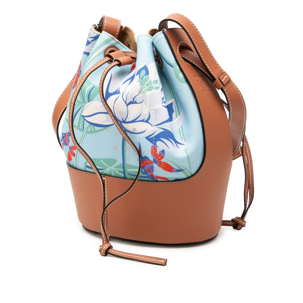 Paulas Ibiza Small Canvas Balloon Bucket Bag