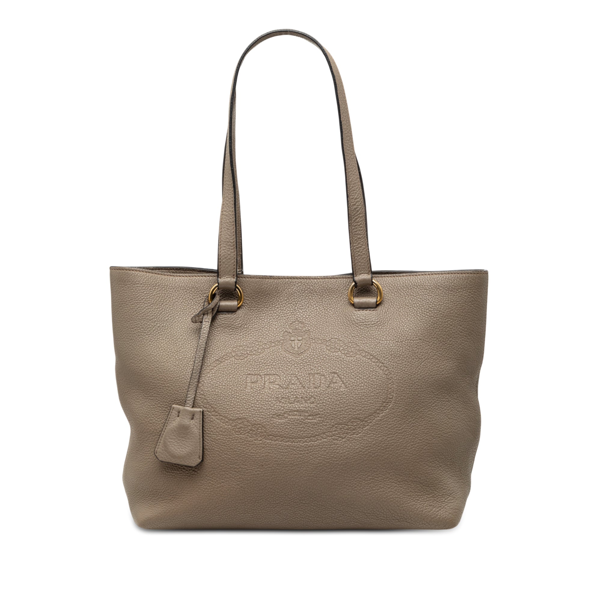 Vitello Daino Canapa Logo Tote