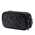 Mini GG Marmont Matelasse Leather Triple Zip Crossbody