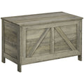 30" Farmhouse Storage Chest, Lift Top Box Organizer w/ Safety Hinge to Open Up 100°, White