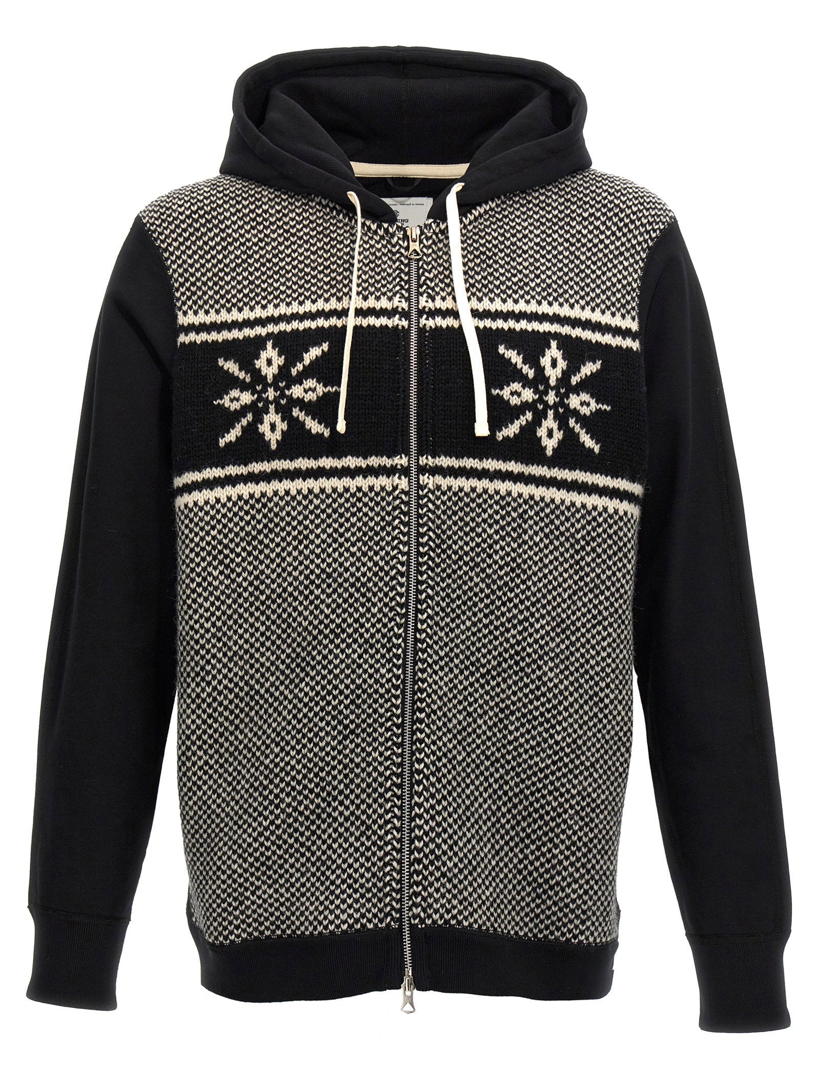 Junya Watanabe Wool Jacquard Insert Hoodie — Black
