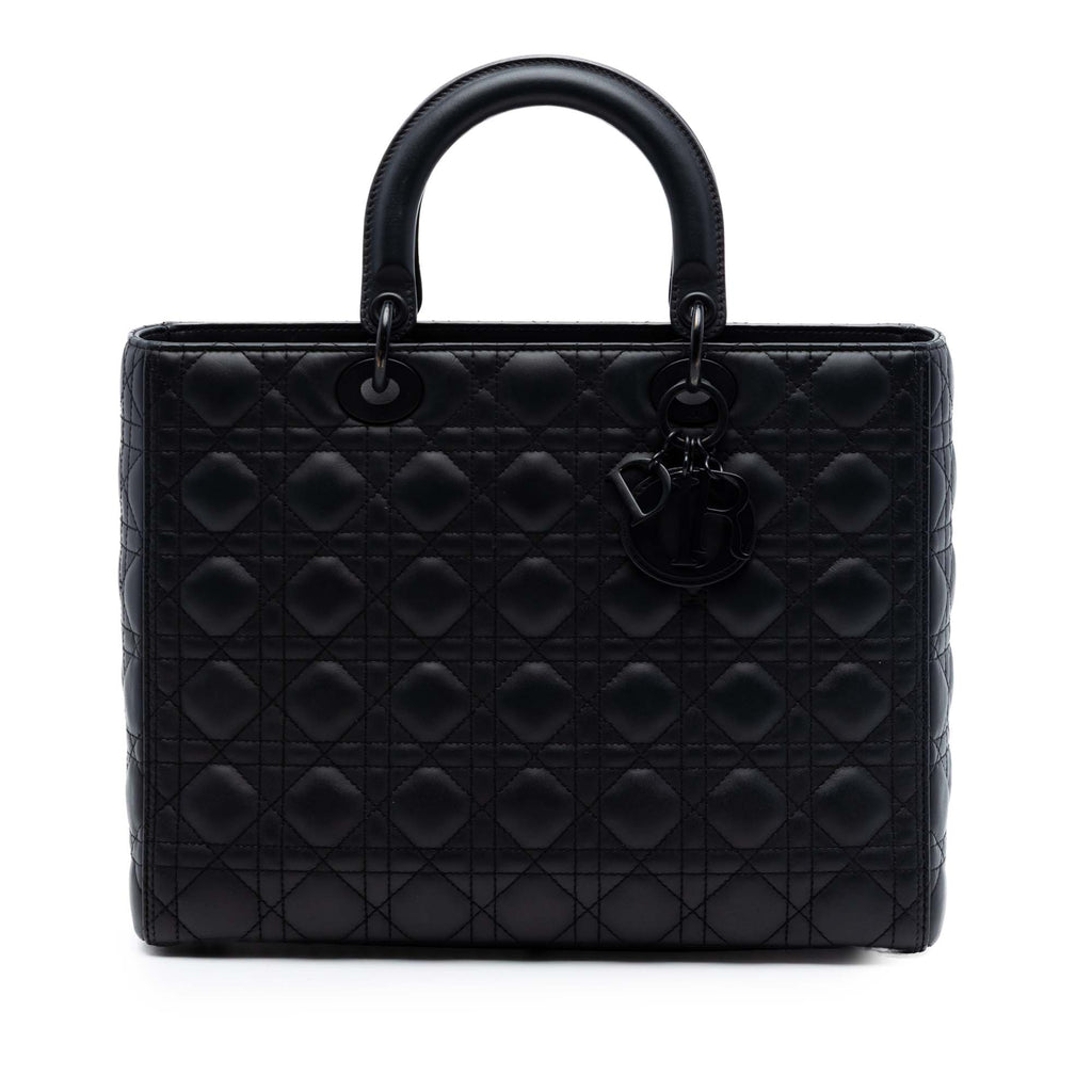 Large Ultra Matte Calfskin Cannage Lady Dior