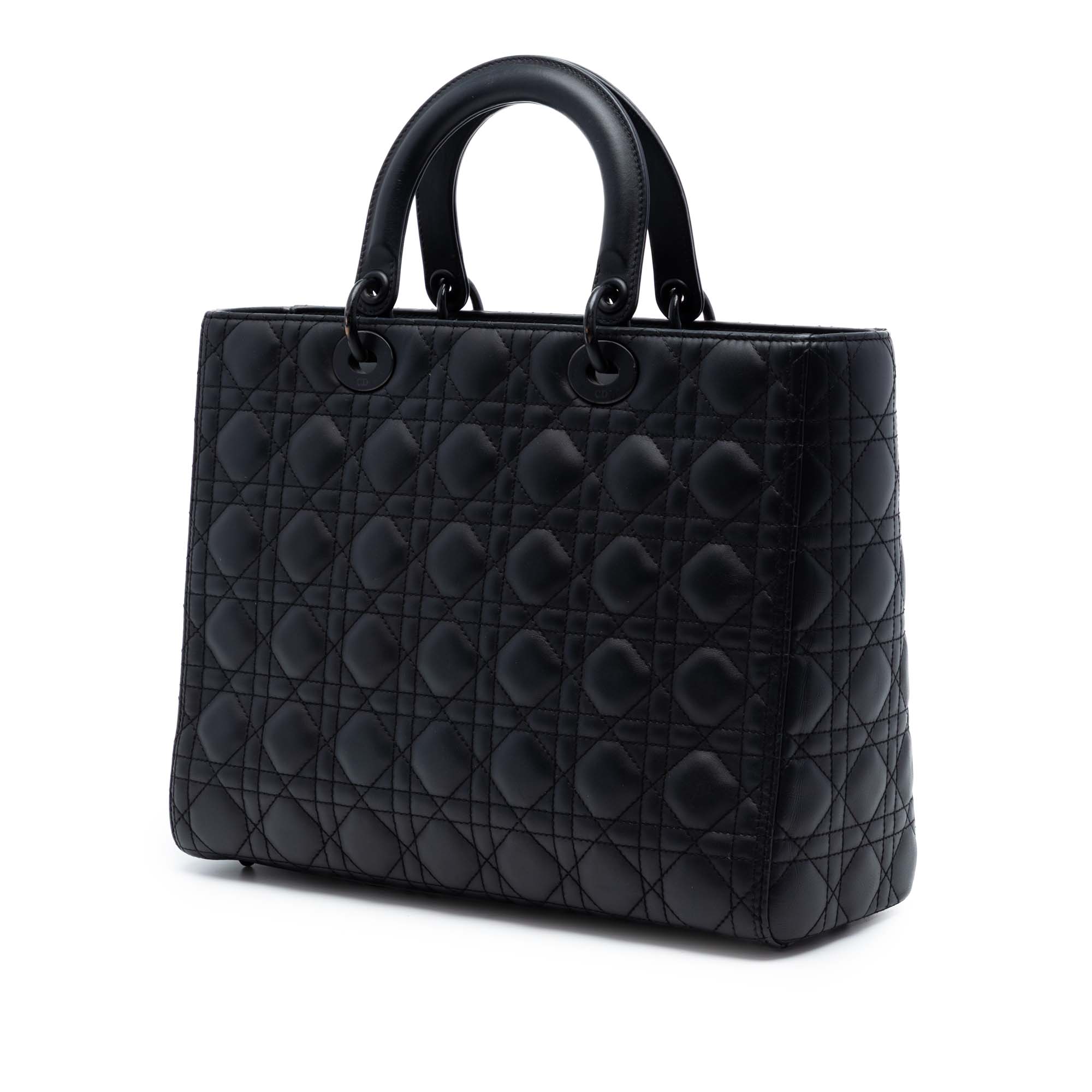 Large Ultra Matte Calfskin Cannage Lady Dior