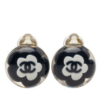 CC Resin Flower Clip On Earrings