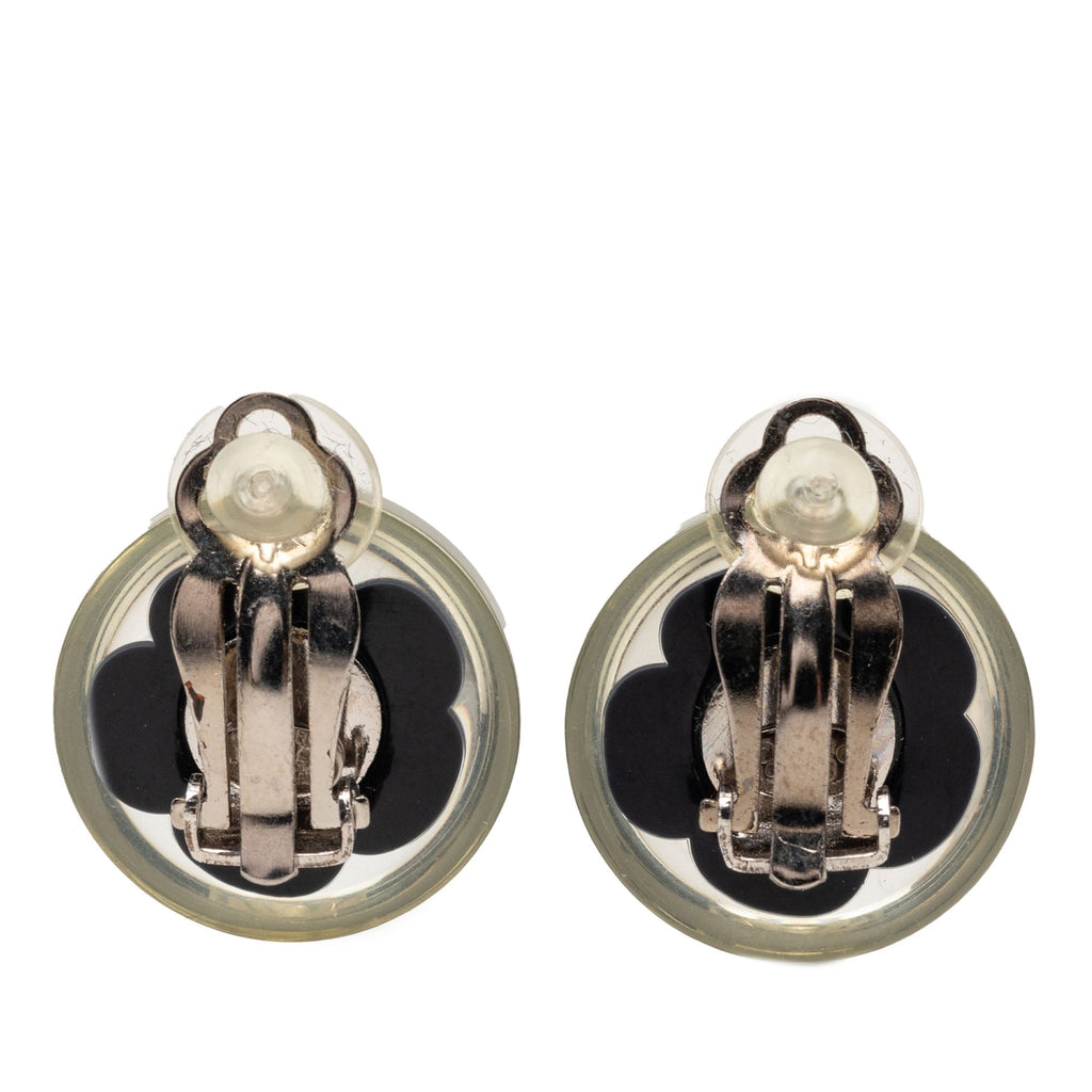 CC Resin Flower Clip On Earrings