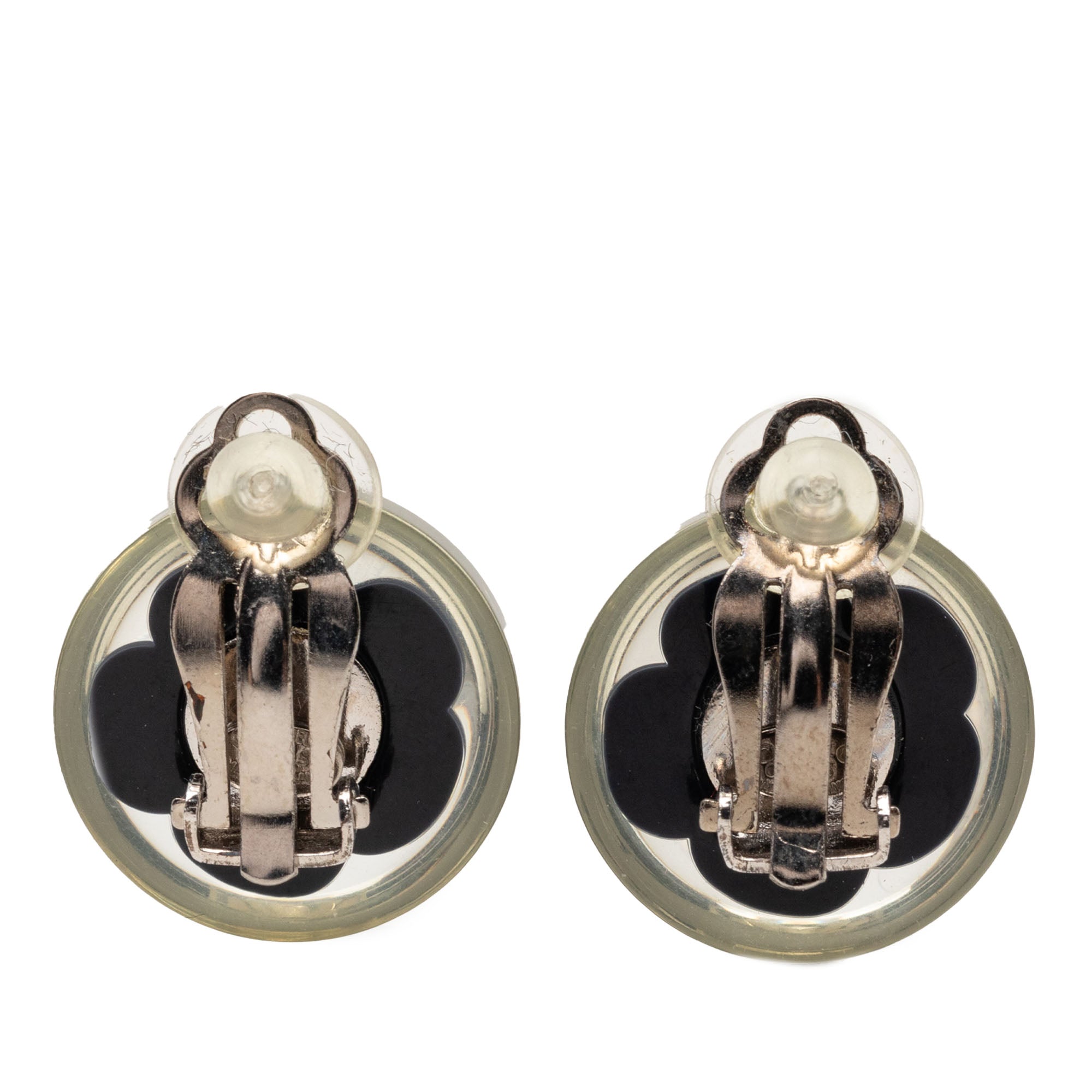 CC Resin Flower Clip On Earrings