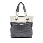 Small Bicolor Quilted Coated Canvas Paris Biarritz Tote