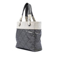Small Bicolor Quilted Coated Canvas Paris Biarritz Tote