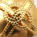 CC Gold Plated Round Clip On Earrings