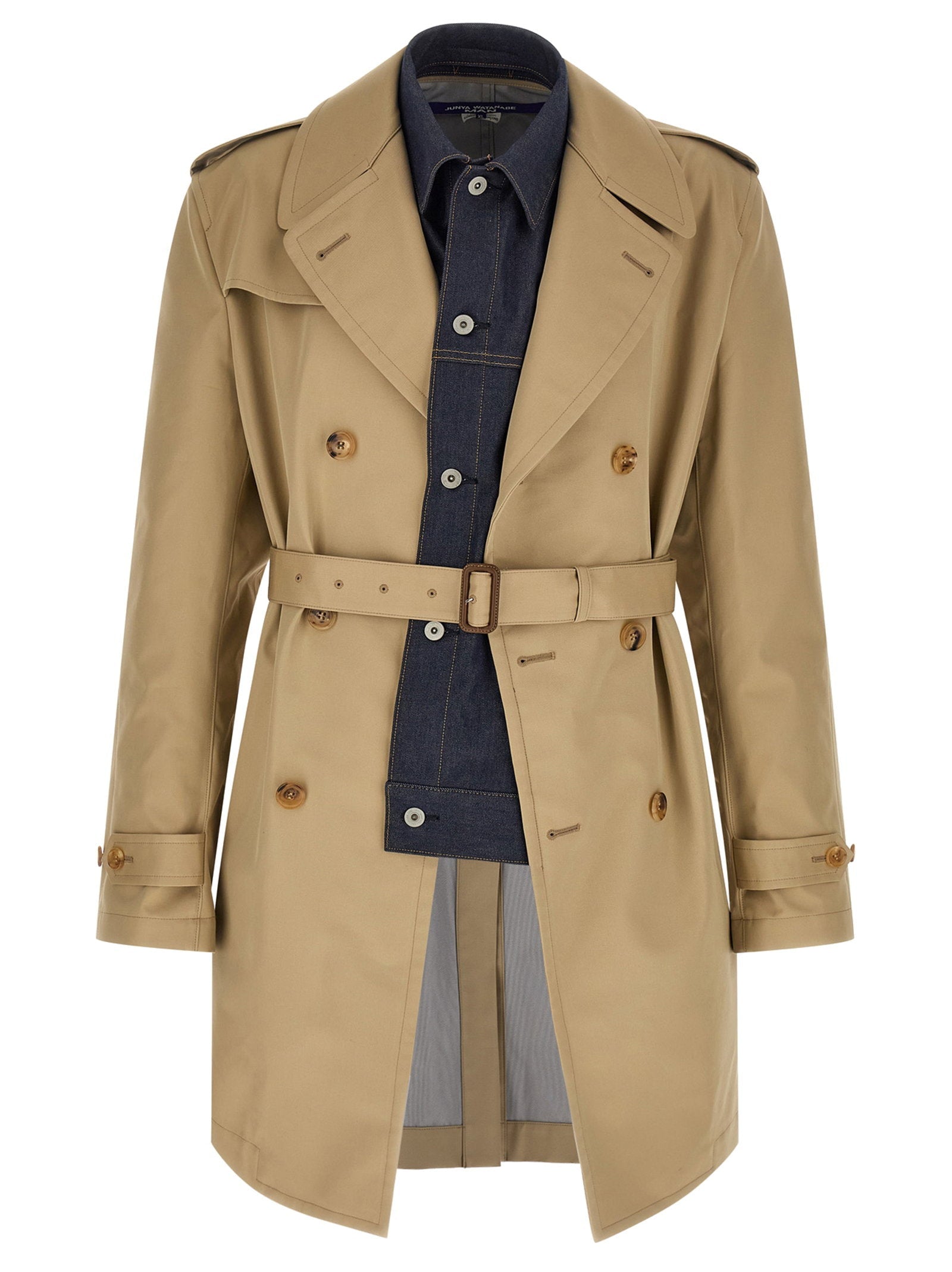 Junya Watanabe Denim Insert Trench Coat — Camel