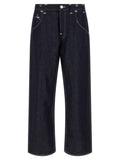 Junya Watanabe Cotton-Linen Blend Denim Jeans — Navy