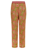 Etro Paisley Foliage Print Trousers — Coral