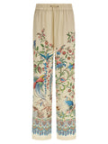 Etro Flora and Fauna Printed Trousers — Cream