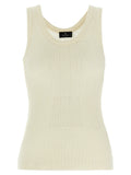 Etro Silk-Blend Punched Knit Tank Top — Cream