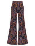Etro Paisley-Print Flared Jeans — Navy