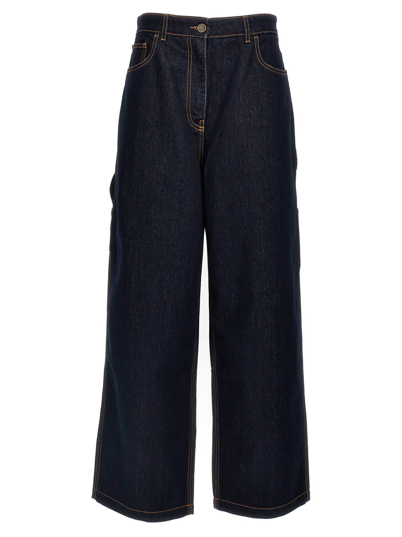 Etro Sparkling Cotton Denim Jeans — Navy