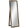58" x 20" Full Length Mirror, Rectangular Floor Standing Mirror for Bedroom, Rustic Brown