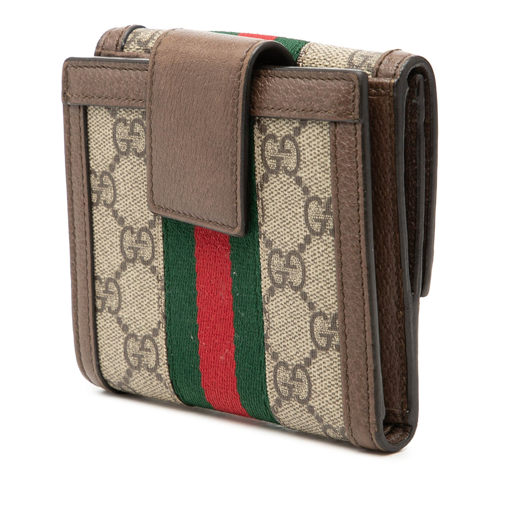 GG Supreme Web Ophidia French Flap Wallet