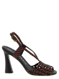 Etro Woven Two-Tone Heel Sandal — black